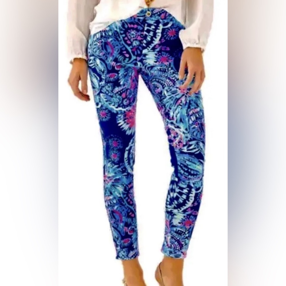 GUC Women’s Lilly Pulitzer KELIANI STRETCH PANT in GYPSY GIRL print. Size 4.